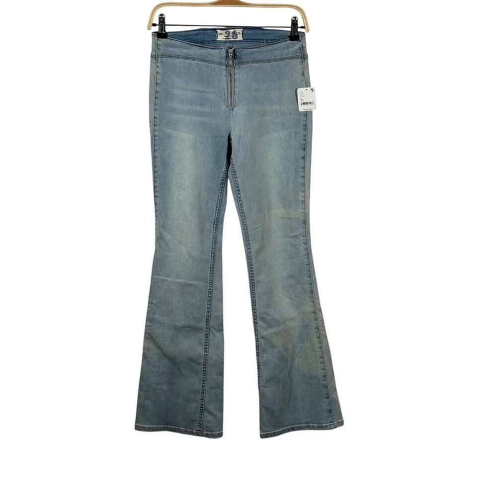 Free People We The Free Jett Low Rise Blue Fares Jeans Denim Stretch Size 26 NWT